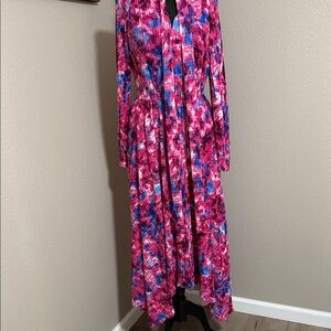 Vibrant Pink and Blue Women's Dress
